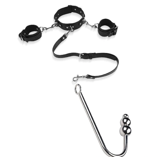 5334 Collar Cuffs Hook and Anal with Elegant Beaded 0215